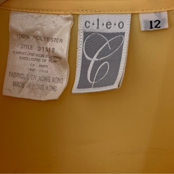 Vintage Cleo Blouse Women’s Size 12 Yellow Button Up Retro 2000s Classic - Picture 6 of 10